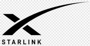 Starlink का आधिकारिक लोगो, जो सैटेलाइट-आधारित इंटरनेट सेवा का प्रतीक है।