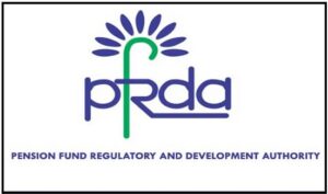 "PFRDA – भारत की पेंशन योजनाओं का प्रमुख नियामक प्राधिकरण" "PFRDA (पेंशन फंड नियामक और विकास प्राधिकरण) का आधिकारिक लोगो, जो भारत में पेंशन प्रणाली को नियंत्रित और विकसित करने वाली प्रमुख संस्था है।"